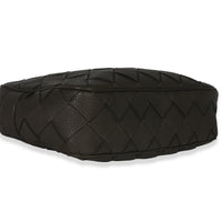 Kaki Grained Leather Medium Intrecciato Camera Bag