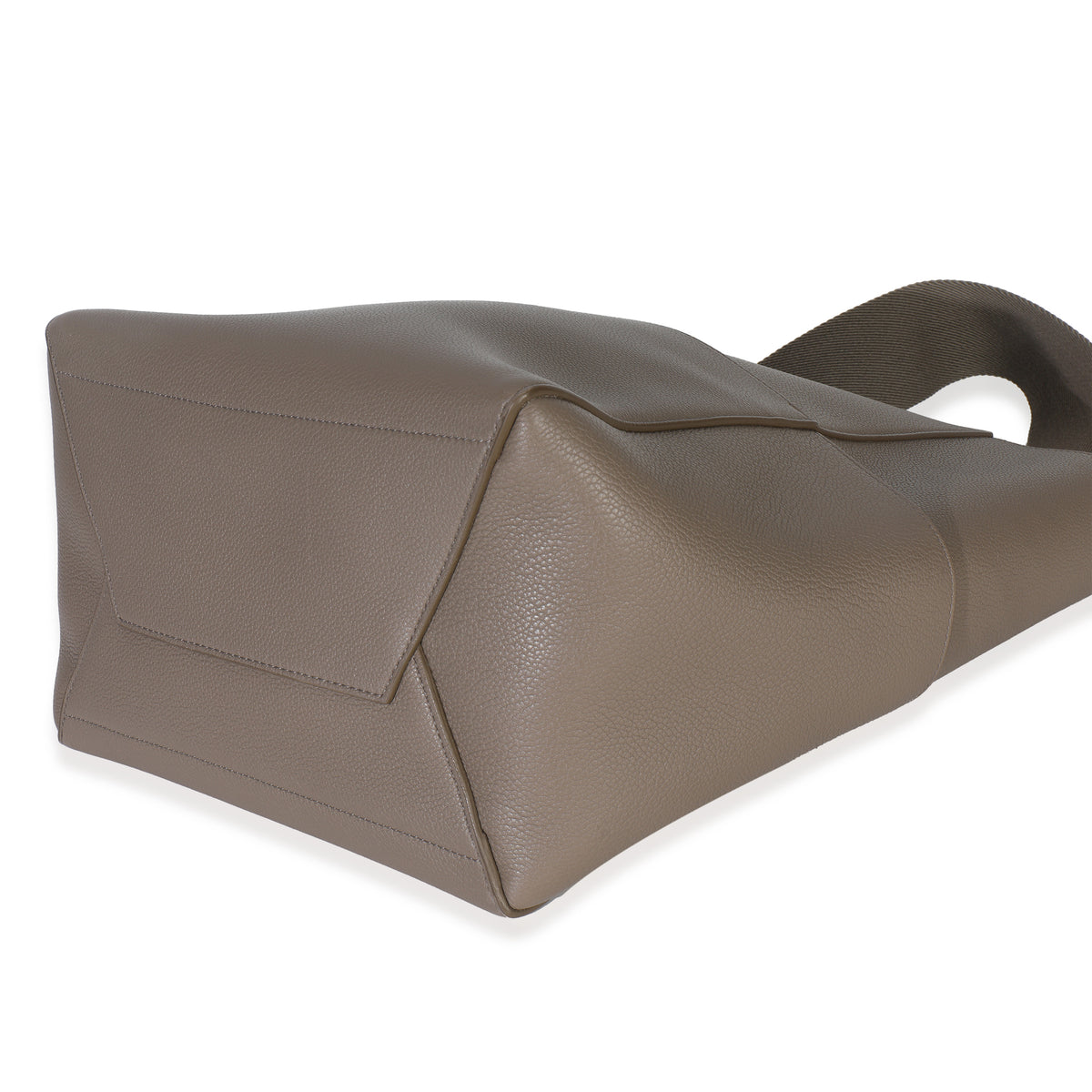Taupe Soft Grained Calfskin Medium Sangle Bucket Bag