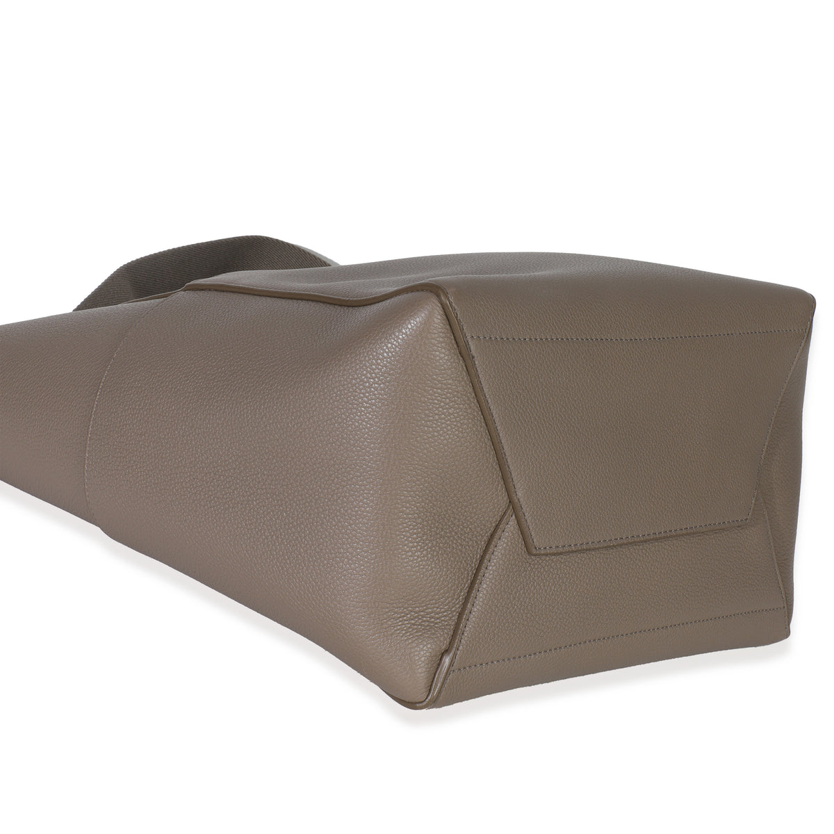 Taupe Soft Grained Calfskin Medium Sangle Bucket Bag