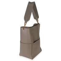 Taupe Soft Grained Calfskin Medium Sangle Bucket Bag