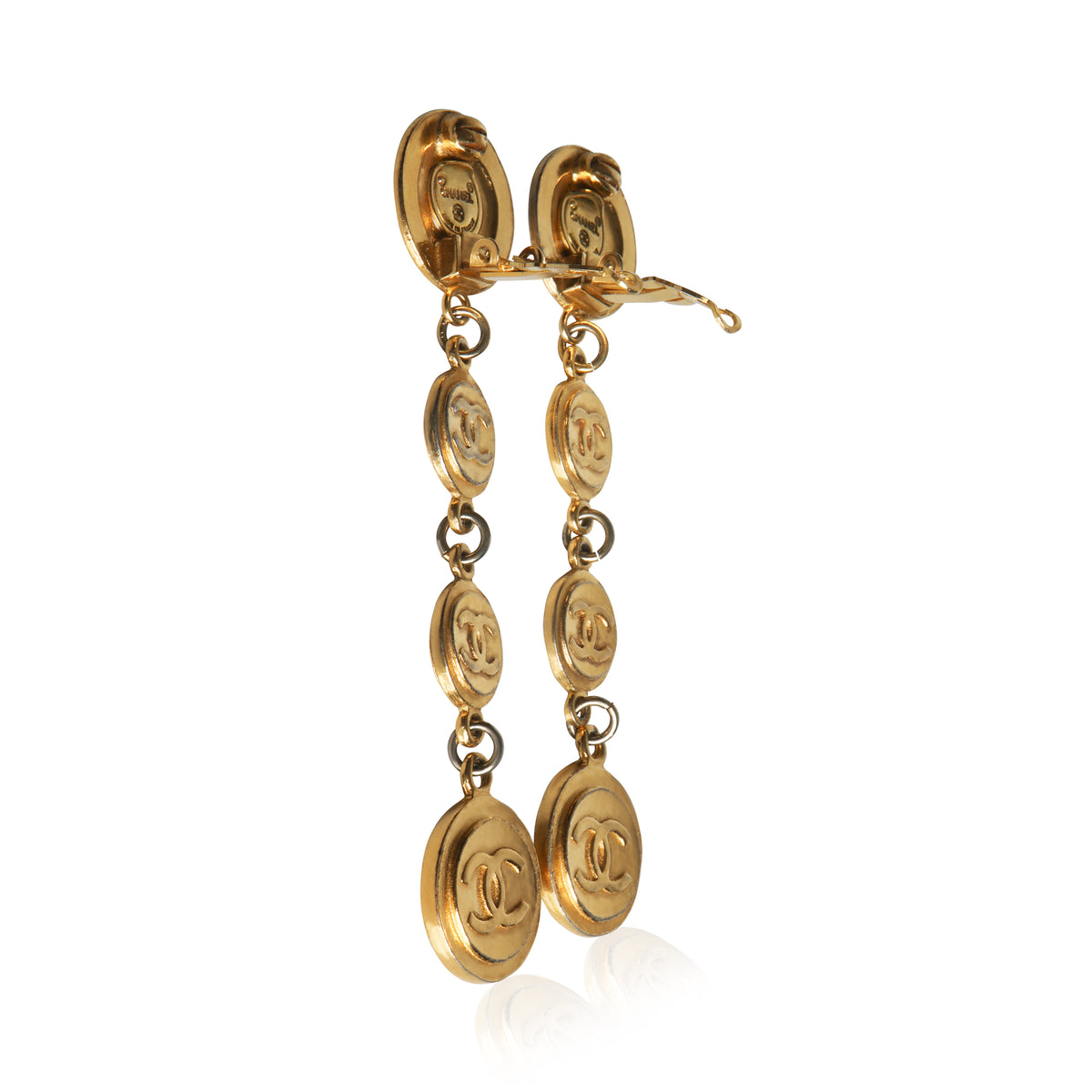 Gold-Plated  Vintage CC Medallion Earrings