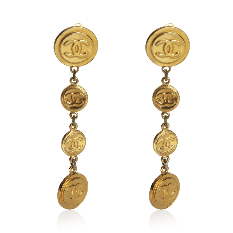 Gold-Plated  Vintage CC Medallion Earrings