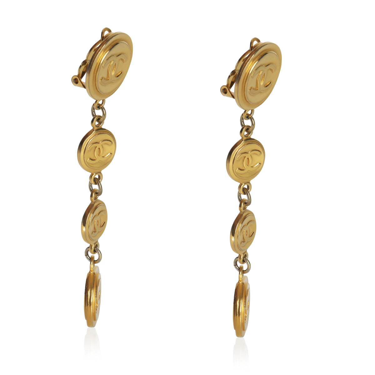 Gold-Plated  Vintage CC Medallion Earrings
