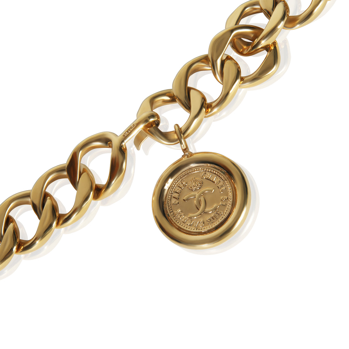 Chanel Gold Plated Vintage 1990s Medallion Link Belt sv
