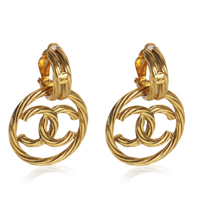Gold-Plated  Vintage 1993 CC Drop Earrings