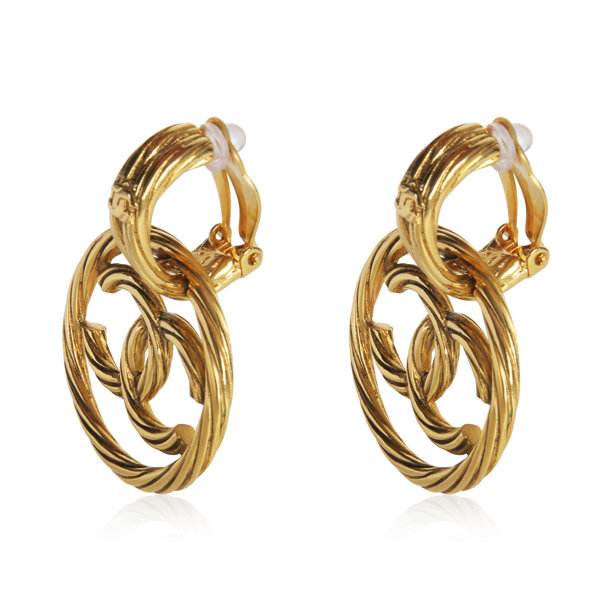 Gold-Plated  Vintage 1993 CC Drop Earrings