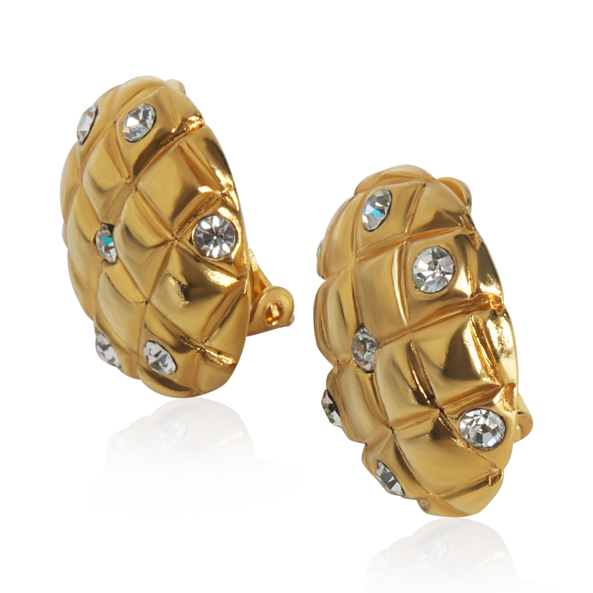 Gold-Plated  Vintage Quilted Earrings