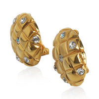 Gold-Plated  Vintage Quilted Earrings