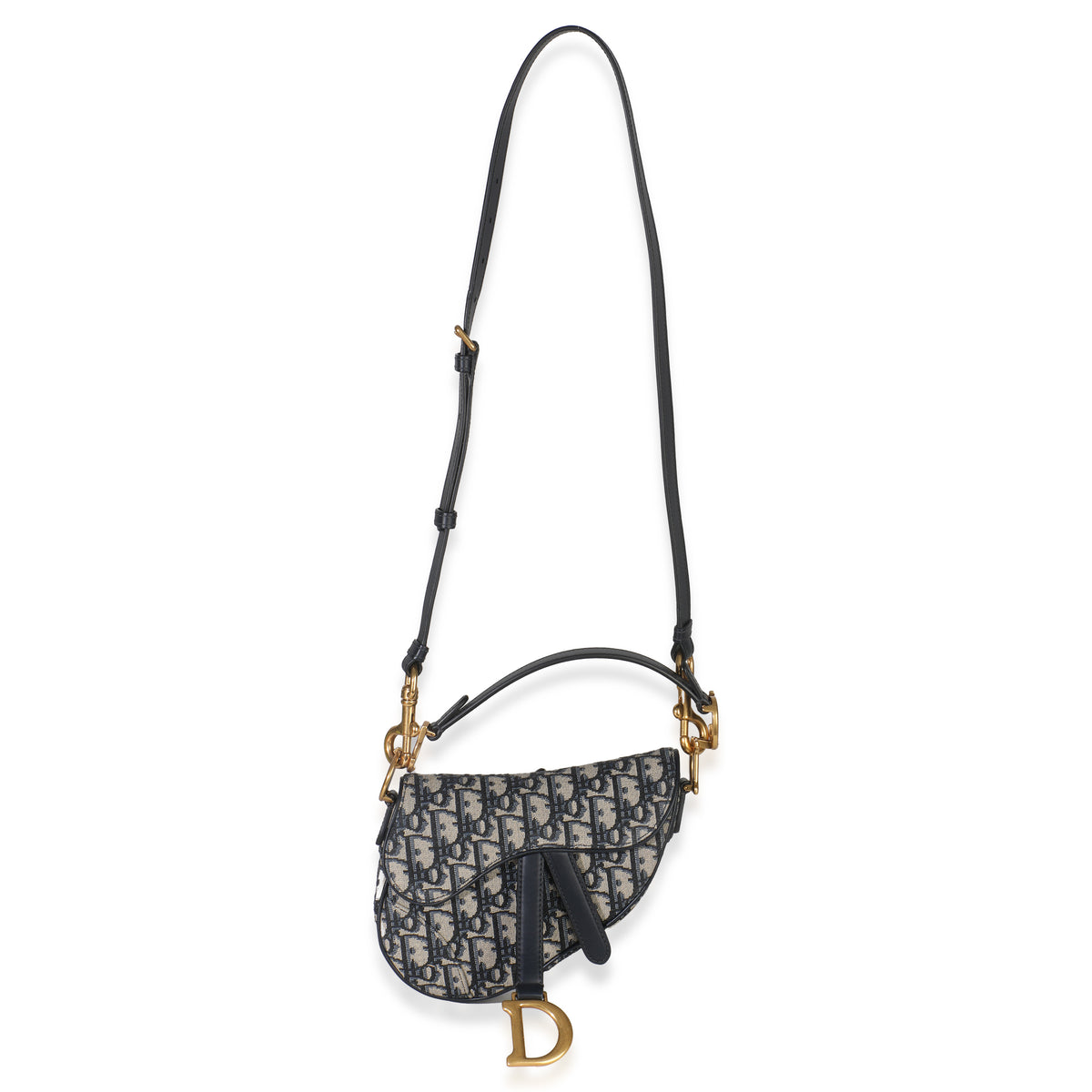 Christian Dior Blue Oblique Canvas Mini Saddle Bag Handbag av