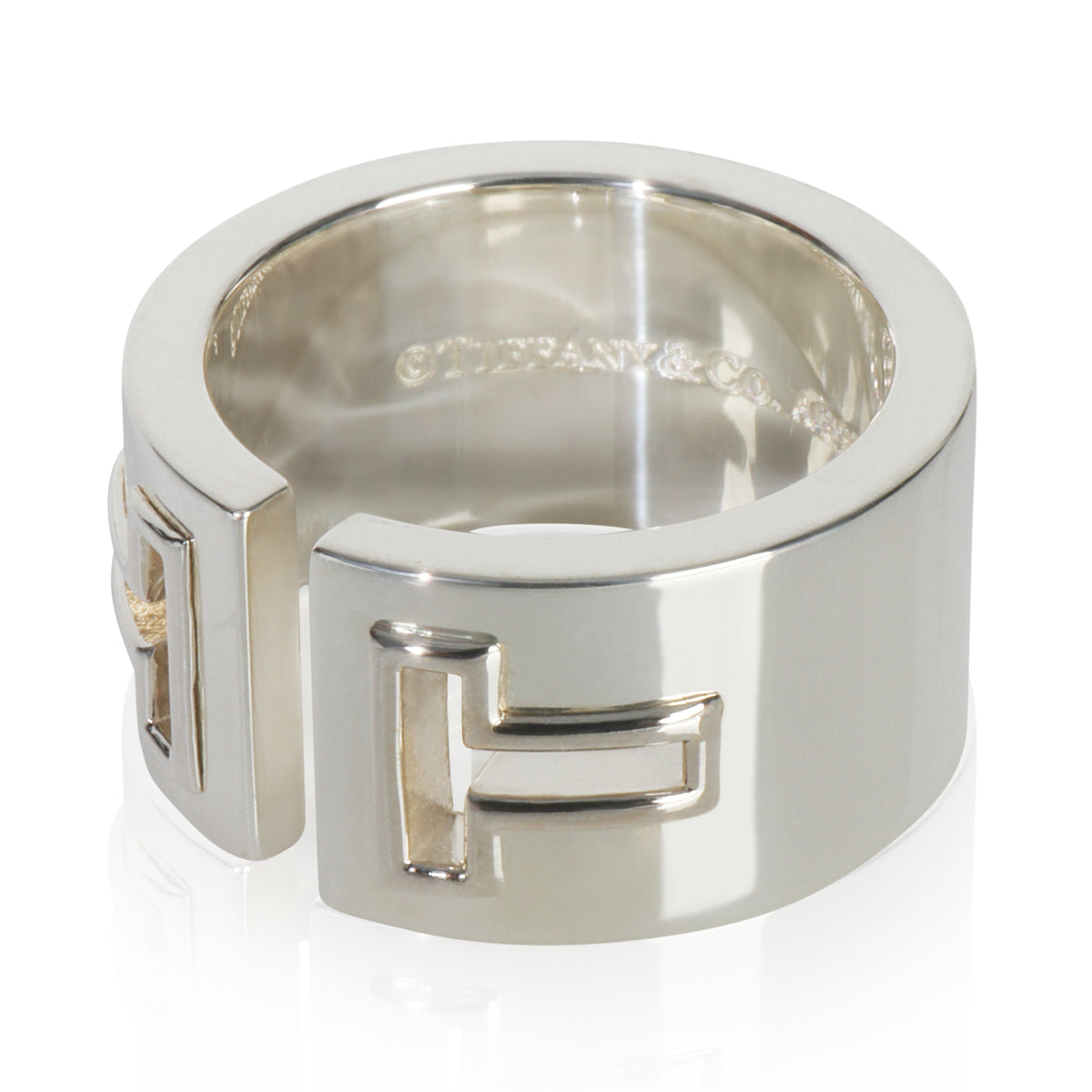 Sterling Silver  T Cutout Ring