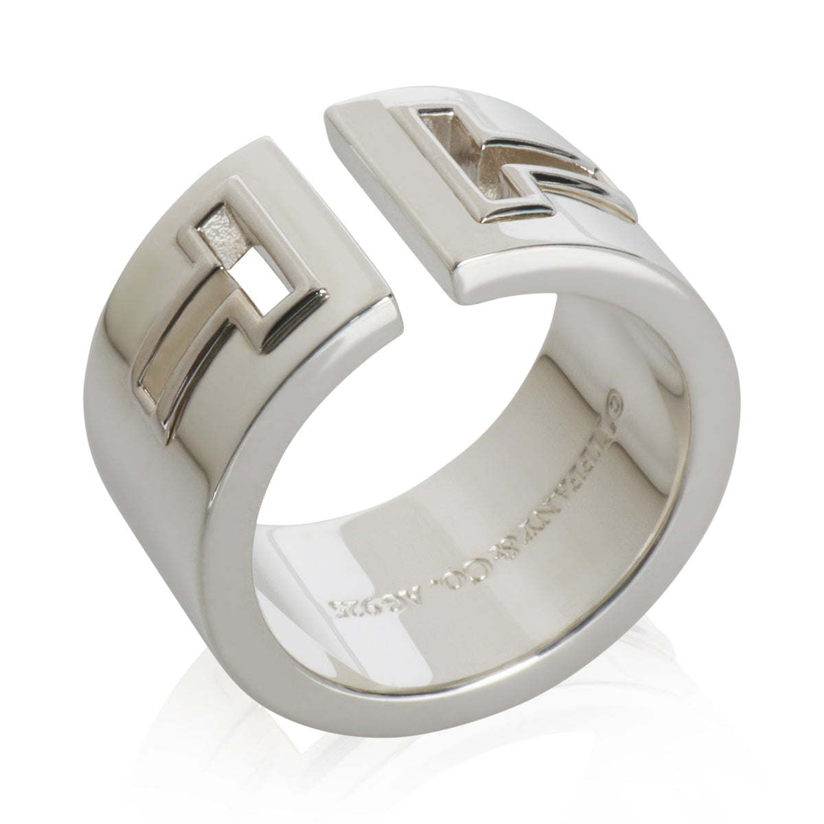 Sterling Silver  T Cutout Ring