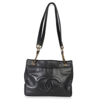 Chanel Vintage Black Jumbo CC Caviar Chain Tote Handbag av