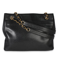 Chanel Vintage Black Jumbo CC Caviar Chain Tote Handbag bv