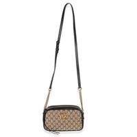 Beige Black Matelasse Diagonal Small GG Marmont Chain Shoulder Bag