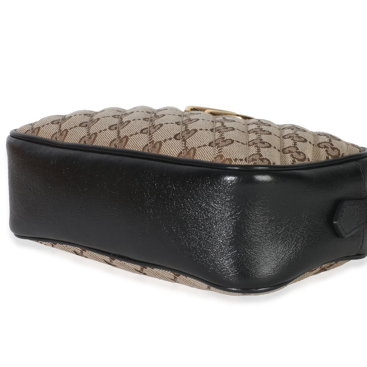 Beige Black Matelasse Diagonal Small GG Marmont Chain Shoulder Bag