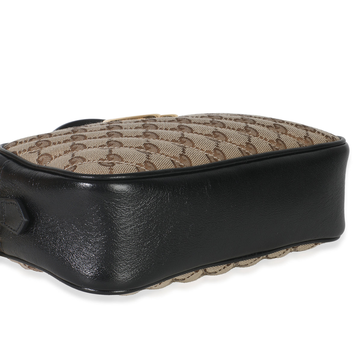 Beige Black Matelasse Diagonal Small GG Marmont Chain Shoulder Bag