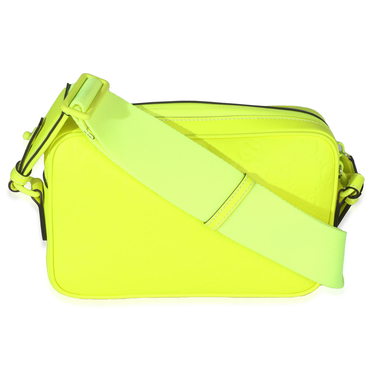 Fluorescent Yellow Rubber Effect Monogram GG Crossbody Bag
