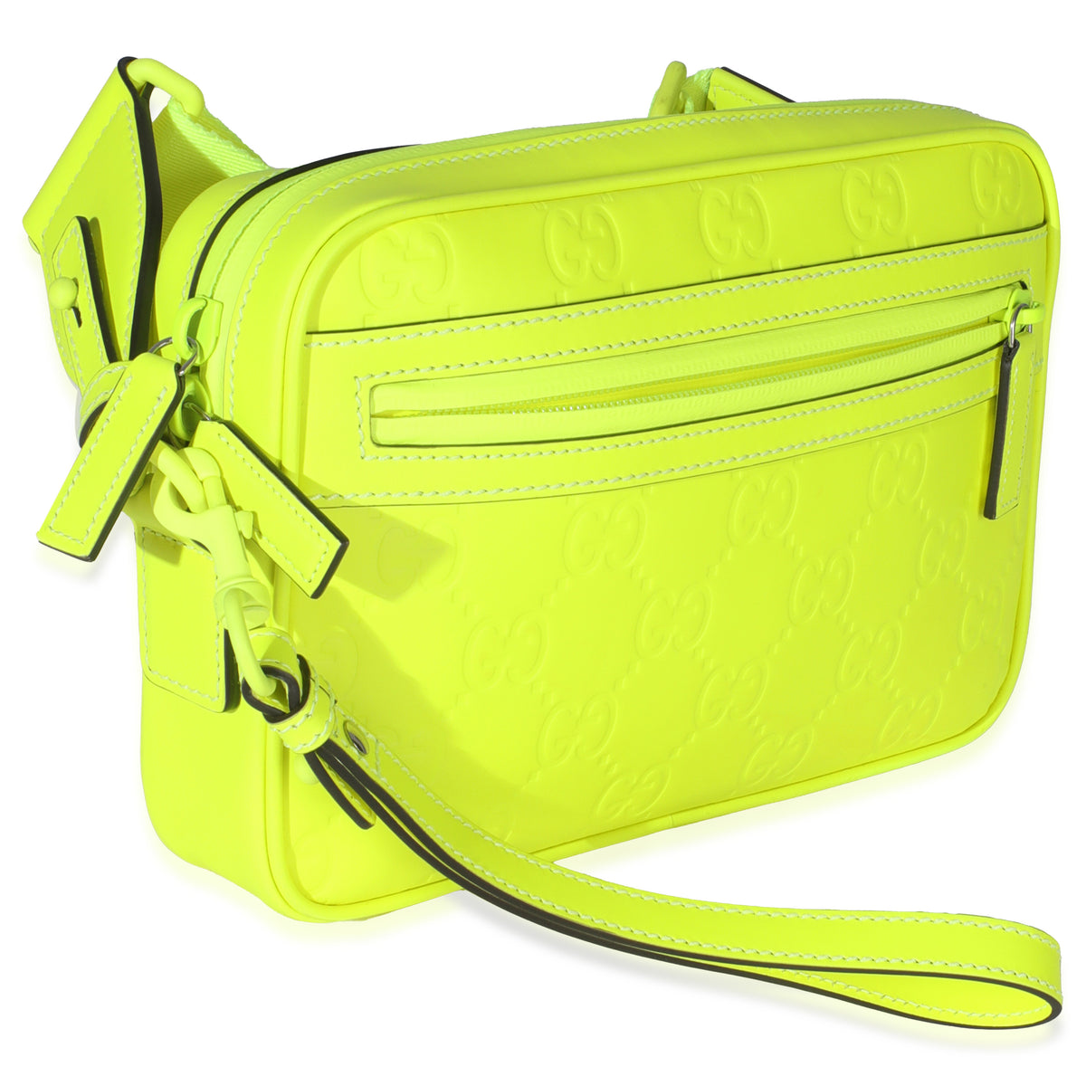 Fluorescent Yellow Rubber Effect Monogram GG Crossbody Bag