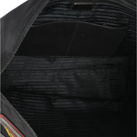 Black Nylon Multicolor Logo Patches Tote Bag