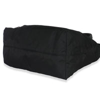 Black Nylon Multicolor Logo Patches Tote Bag
