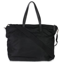 Black Nylon Multicolor Logo Patches Tote Bag