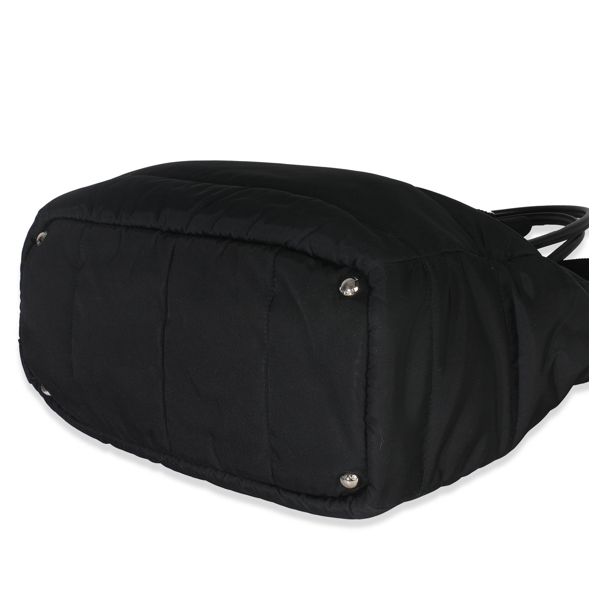 Black Nylon Padded Shopper Tote Bag