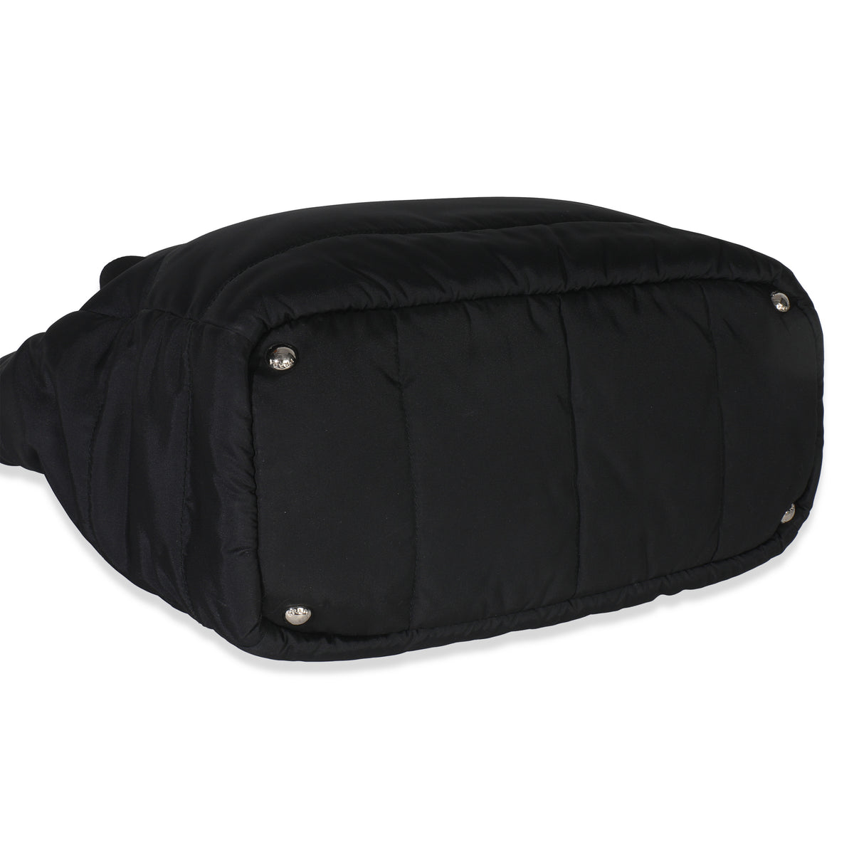 Black Nylon Padded Shopper Tote Bag