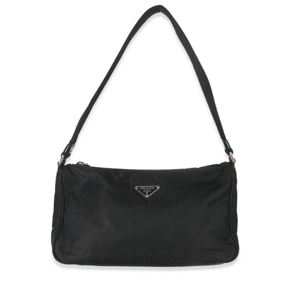 Black Nylon Logo Pochette