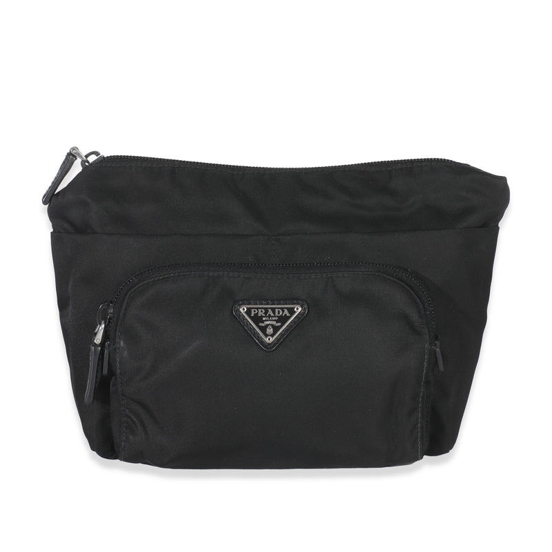 Black Nylon Front Pocket Pouch