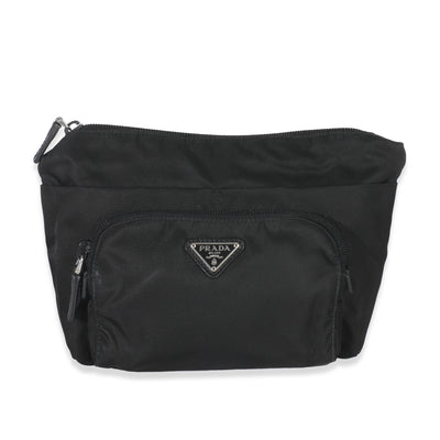 Black Nylon Front Pocket Pouch