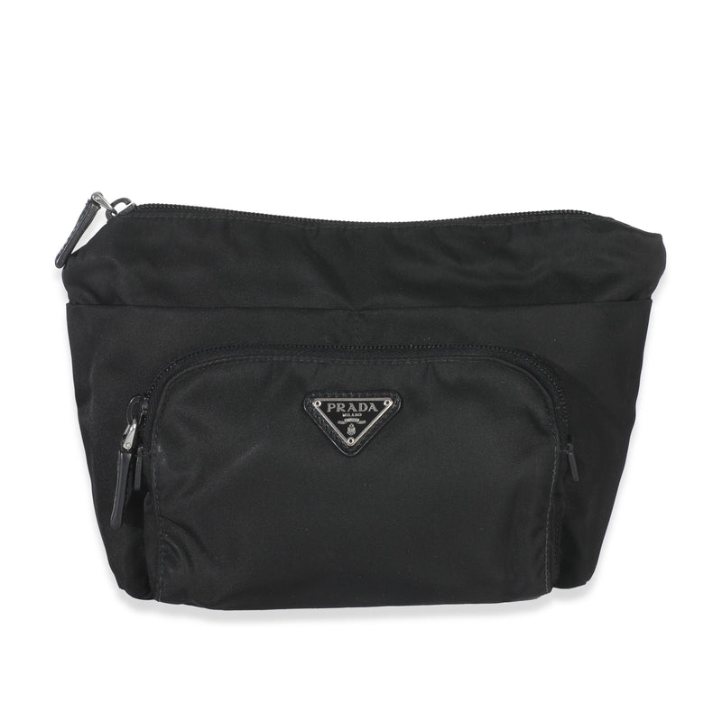 Black Nylon Front Pocket Pouch