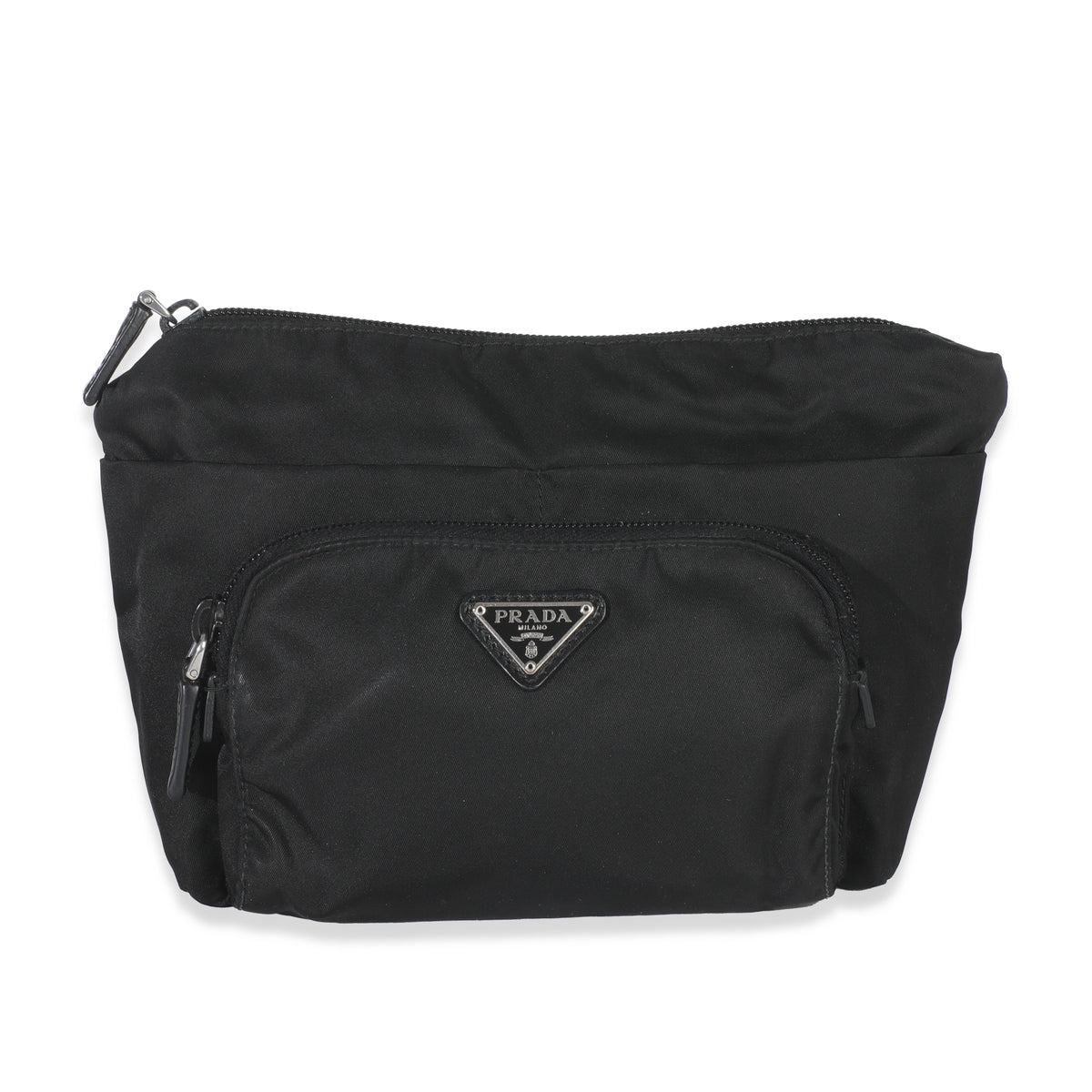 Black Nylon Front Pocket Pouch