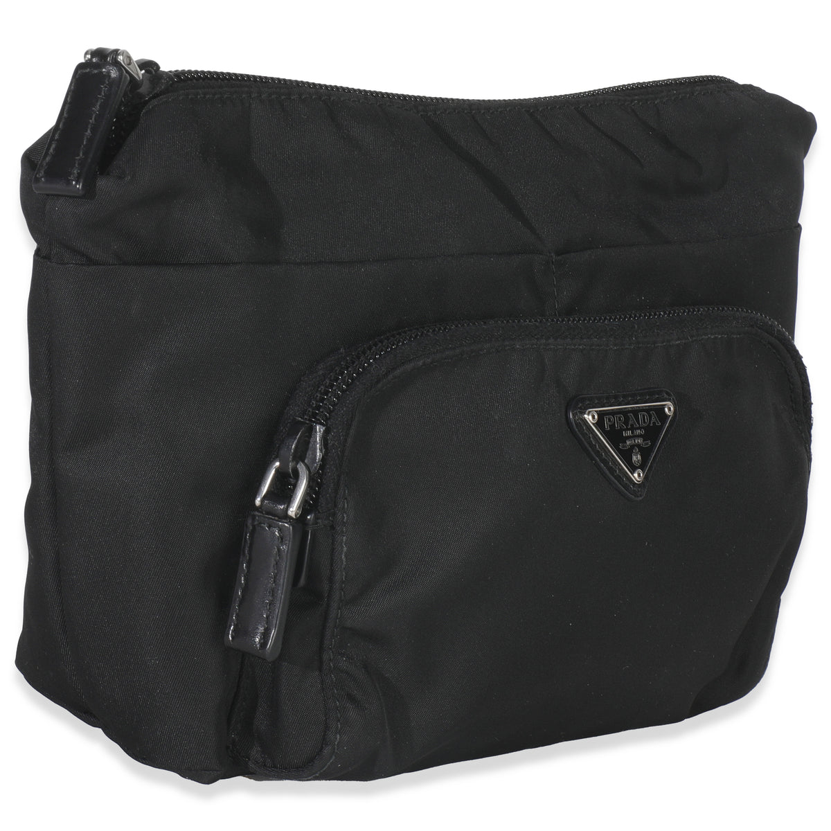 Black Nylon Front Pocket Pouch