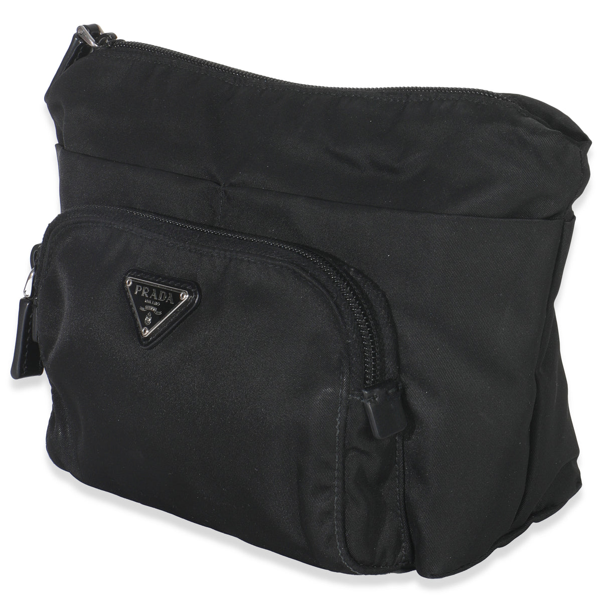 Black Nylon Front Pocket Pouch