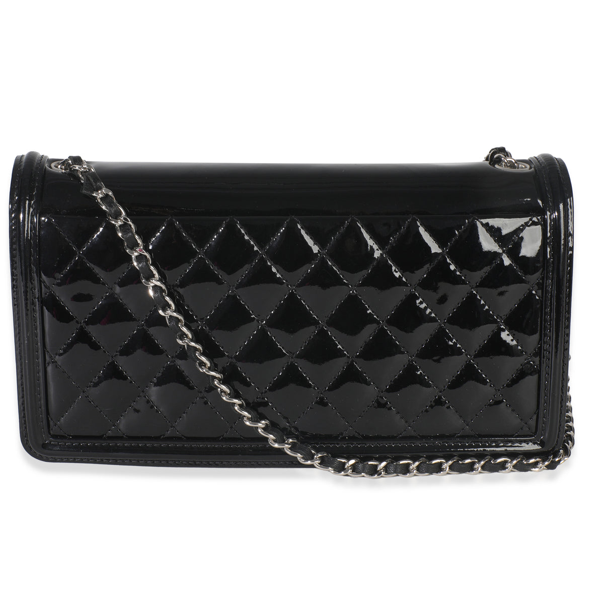 Chanel Black Plexiglass Patent Crystal Lego Brick Flap Bag Handbag bv