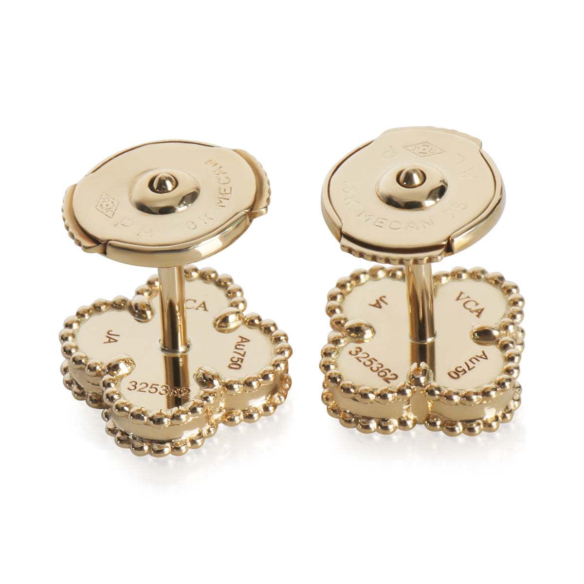 Yellow Gold Onyx Sweet Alhambra Earrings