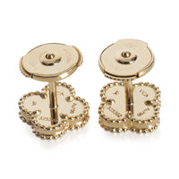 Yellow Gold Onyx Sweet Alhambra Earrings