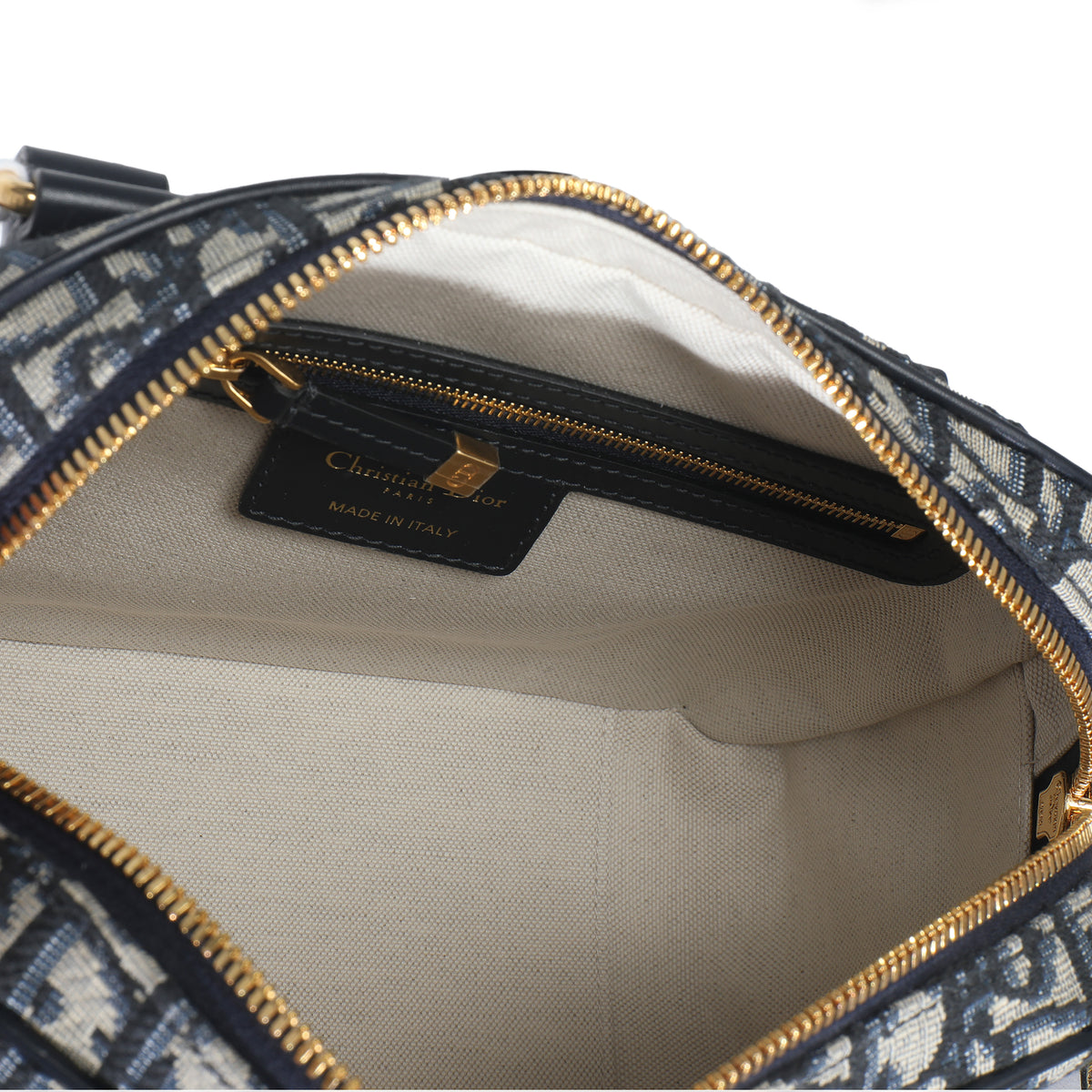 Christian Dior Navy Oblique Canvas Small D Vibe Bowling Bag Handbag ad1