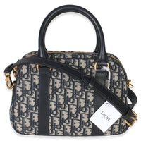 Navy Oblique Canvas Small D Vibe Bowling Bag