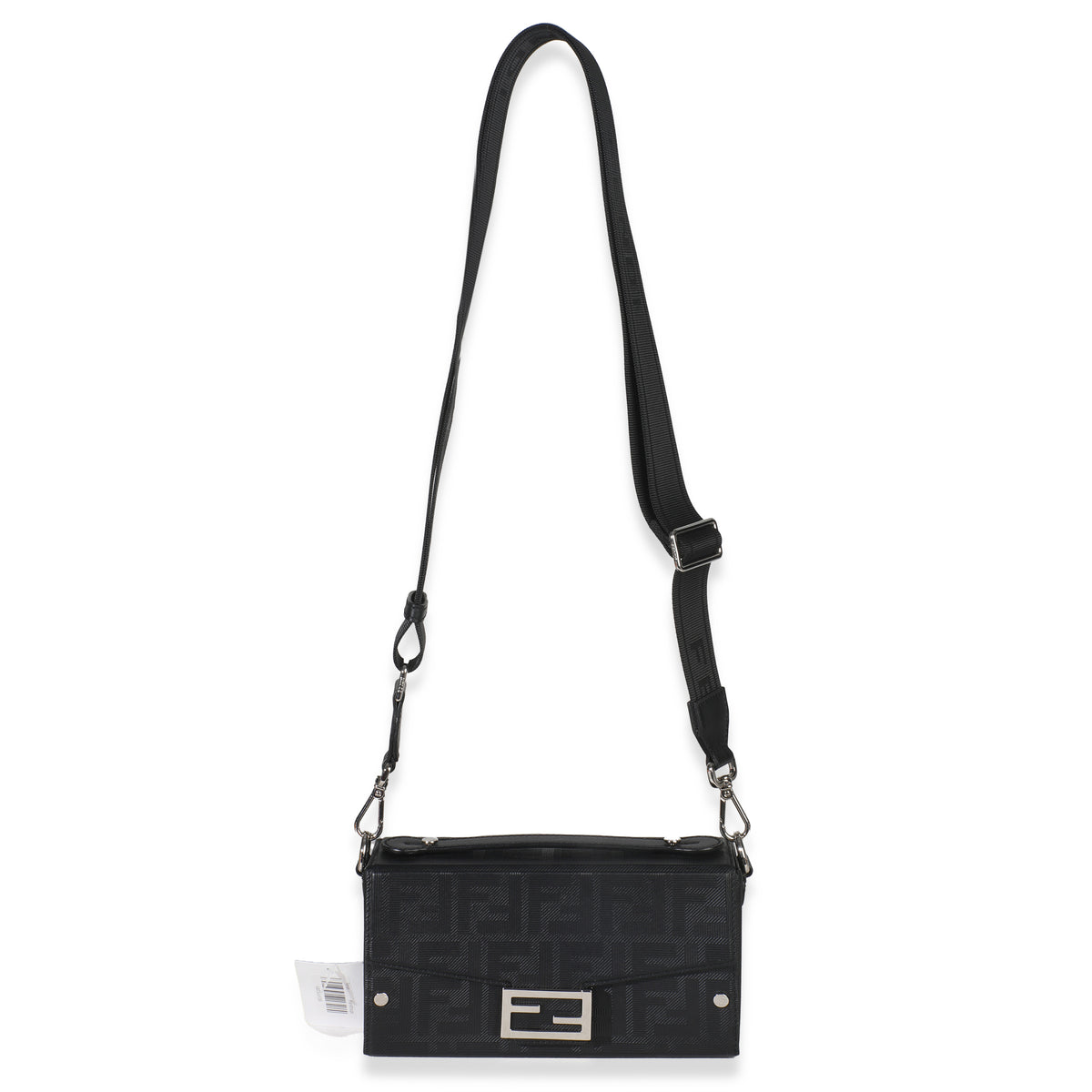 Black FF Leather Baguette Soft Trunk Crossbody