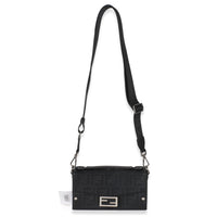 Black FF Leather Baguette Soft Trunk Crossbody