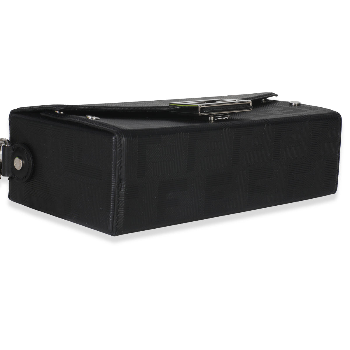 Black FF Leather Baguette Soft Trunk Crossbody