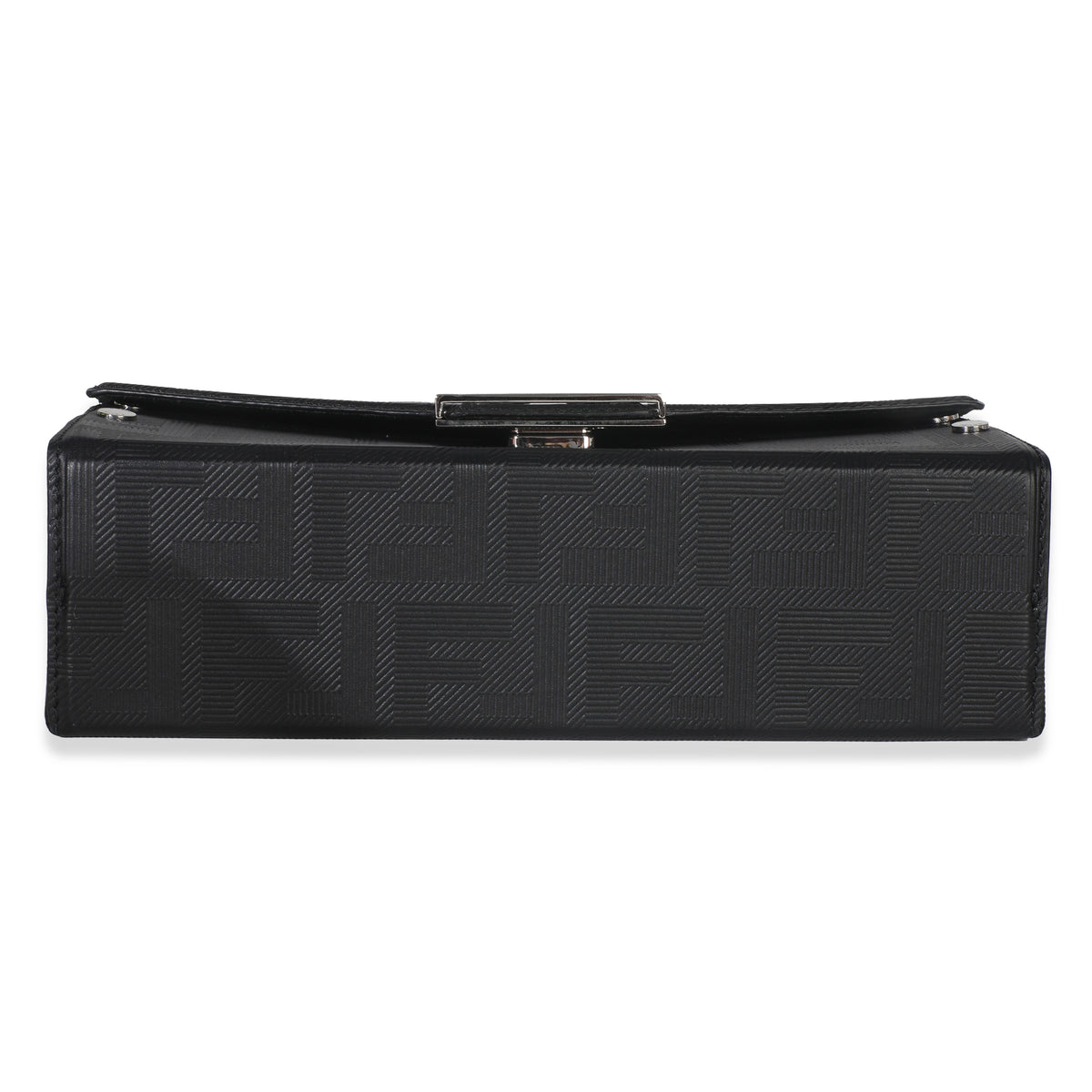 Black FF Leather Baguette Soft Trunk Crossbody