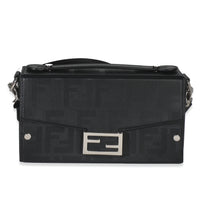 Black FF Leather Baguette Soft Trunk Crossbody