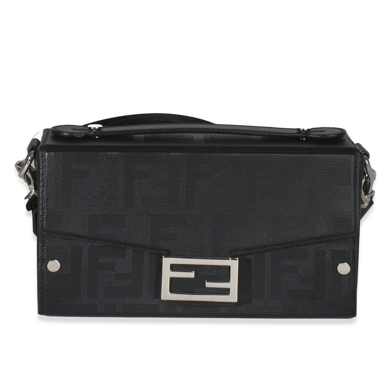 Black FF Leather Baguette Soft Trunk Crossbody