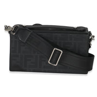 Black FF Leather Baguette Soft Trunk Crossbody