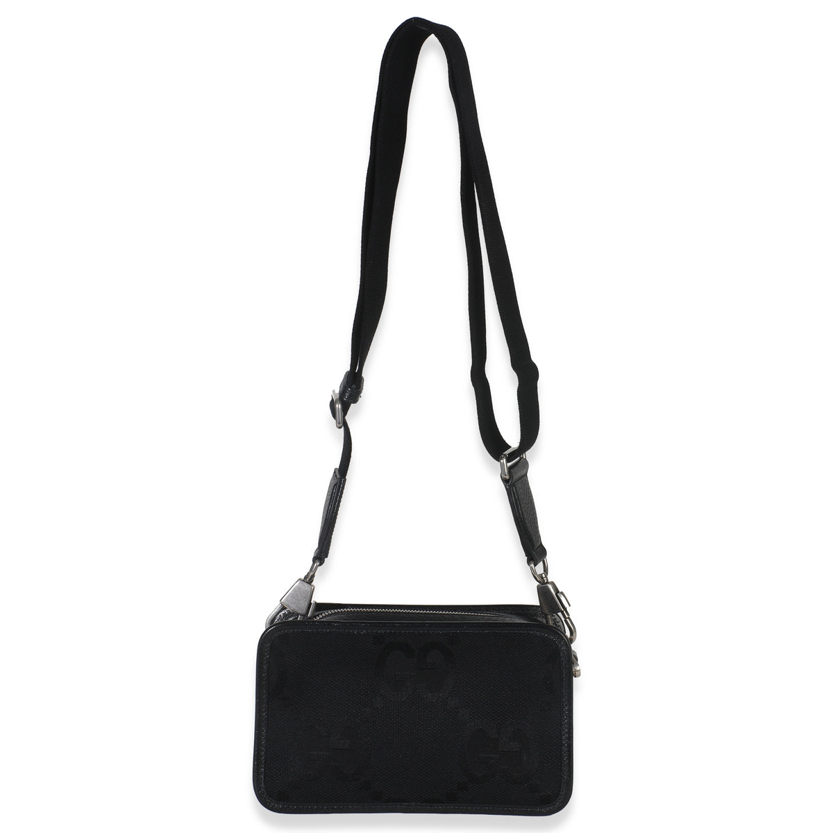 Gucci Black Jumbo GG Canvas Messenger Bag Handbag av
