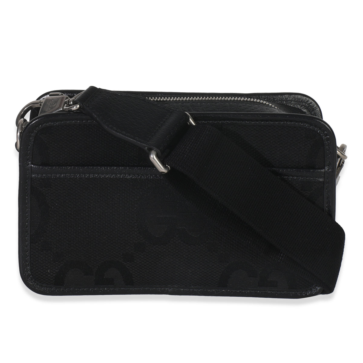 Gucci Black Jumbo GG Canvas Messenger Bag Handbag bv