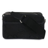 Gucci Black Jumbo GG Canvas Messenger Bag Handbag bv