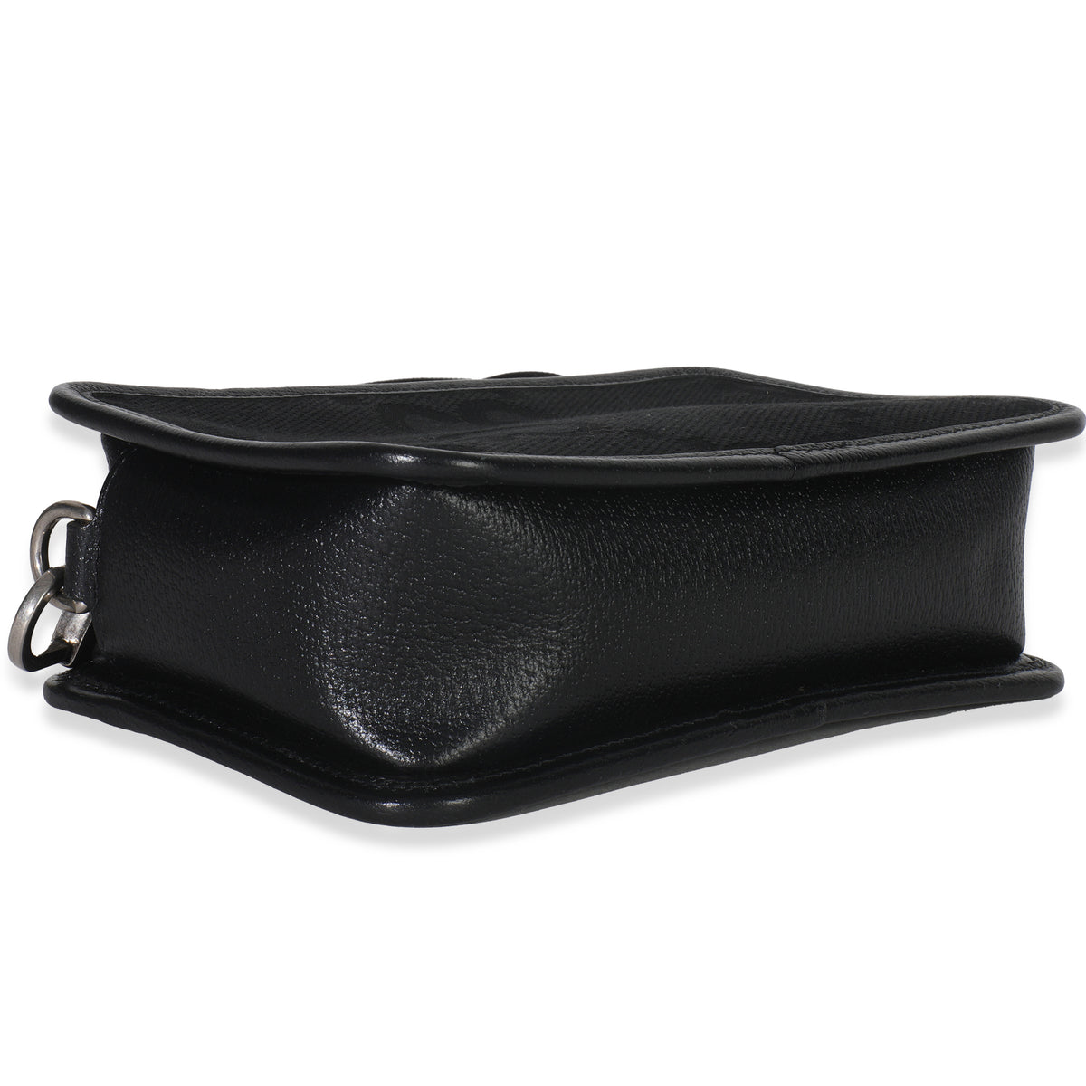 Gucci Black Jumbo GG Canvas Messenger Bag Handbag clasp